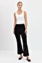 Women's Elastic Waist Spanish Leg Leggings Trousers Black - 5