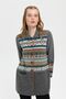 Women's Polo Collar Skirt Felted Araboy Wool Cardigan Smoked - 8