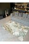 Leyla Collection Soft Tones Green Leaves Detailed Woven Base Modern Decorative Carpet Leyla10 - 3