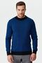 Men's Half Turtleneck Patterned Sweater Navy Blue - 5