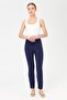 Women's Ribbed Leggings Trousers Navy Blue - 2