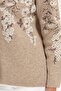 Women's Stand Collar Floral Wool Jacket in Dark Beige - 8