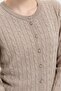 Women's Zero Collar Seamless Hair Braided Cardigan Mink - 6