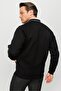 Men's Stand Collar Steel Knit Wool Knitwear Coat Black - 3