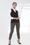 Women's Steel Knit Pocket Zippered Plain Knitwear Vest Dark Brown - 6