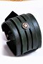 Starry Antique Khaki Handcrafted Men's Leather Bracelet