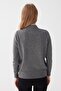 Women's Half Turtleneck Classic Blouse Smoked - 8