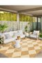 Leyla Collection Light Tones Tile Patterned Woven Base Modern Decorative Carpet Leyla28 - 4
