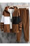 Children's Unprinted Oversized Hooded Cardigan Tracksuit Set