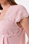 Cotton Comfortable Cut Maternity Nightgown with Breastfeeding Feature Effortt - Pink - 7