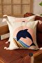 غطاء وسادة مطرز بنمط السفن من سلسلة مارين، قطعة واحدة مقاس 43×43 سم