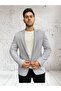 Vad Light Gray Honeycomb Textured Men's Blazer Sports Jacket - 5