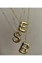 Three Dimensional Steel C Letter Balloon Gold Color Necklace - 2