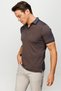 Men's Polo Neck and Sleeve Knitwear Pocket T-shirt Brown - 6