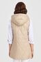 Women's Hooded Quilted Vest Beige - 7