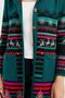 Women's Hooded Snow and Deer Patterned Long Wool Cardigan Black - 3