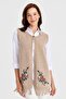 Women's Skirt Floral Tassel Vest Dark Beige - 6