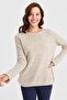 Women's Crew neck Slit Sweater V.Beige - 7
