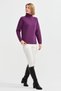 Women's Woolen Sweater with Full Turtleneck and Hair Braided Shoulder Detail - A.purple - 2