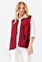 Women's Crew Neck Water Stone Bead Embroidered Short Vest Vest - 5
