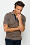 Men's Polo Neck T-shirt Light Brown - 3