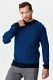 Men's Half Turtleneck Patterned Sweater Navy Blue - 6
