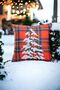 43X43 Christmas Throw Pillow Cover Red Plaid Fabric White Punch Christmas Tree Patterned Süzene Panç 09