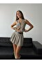 Premium Plaid Lined Crop Blezer Vest - 2