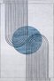 Mira Black Shape and Blue Detailed Gray White Woven Base Modern Decorative Carpet Mira5837 - 5