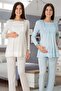 Effortt Blue Lace Maternity Pajamas Set 2015 - 2