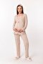 Pregnant and Postpartum Maternity Pajama Set with Cotton Breastfeeding Features Effortt - Brown - 2