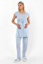Cotton Maternity and Postpartum Pajama Set with Breastfeeding Feature – Elastic Waistband – Blue - 2