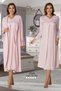 Women's Effortt 7035 Maternity Nightgown Set with Lace Dressing Gown - 4