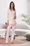 Cotton Fabric Comfortable Cut Maternity Pajama Set with Breastfeeding Feature - Pink - 2