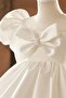 Off-White Girls' Baby Satin Wedding Dress with Bow - 4
