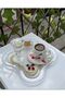 Cherry Pattern Needlework Embroidered Off-White Cocktail Napkin for Coffee Side Servings - 2