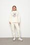 Hooded Front Printed 3 Thread Double Set Ecru