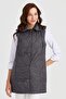 Women's Hooded Quilted Vest Gray - 5