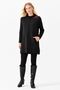 Women's Stand Collar Shoulder Embroidery Embroidered Long Cardigan Black