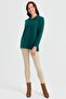 Women's Polo Collar with Lace Embroidered Wool Cardigan K.Ö.başı - 2