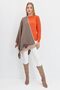 Women's Floral Embroidered Knitwear Shawl Dark Beige - 4