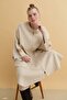 Women's Stand Collar Poncho with Embroidered Sleeves and Pockets - 2