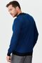 Men's Half Turtleneck Patterned Sweater Navy Blue - 2