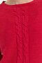 Women's Crew Neck Front Hair Braided Sweater Red - 7