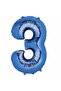3 Number Dark Blue Foil Balloon 76 Cm