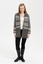 Women's Polo Collar Skirt Felted Araboy Wool Cardigan Smoked
