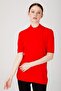Women's Lycra Short Sleeve Half Fisherman Blouse Coral - 2
