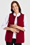 سترة نسائية من الصوف المطرز بالدانتيل بياقة صفر