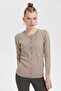 Women's Zero Collar Seamless Hair Braided Cardigan Mink - 8
