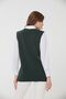 Women's Crew Neck Daisy Embroidered Wool Vest Green - 8